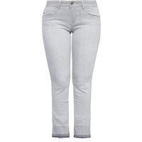 Cropped Flare Jeans mit offenem Saum