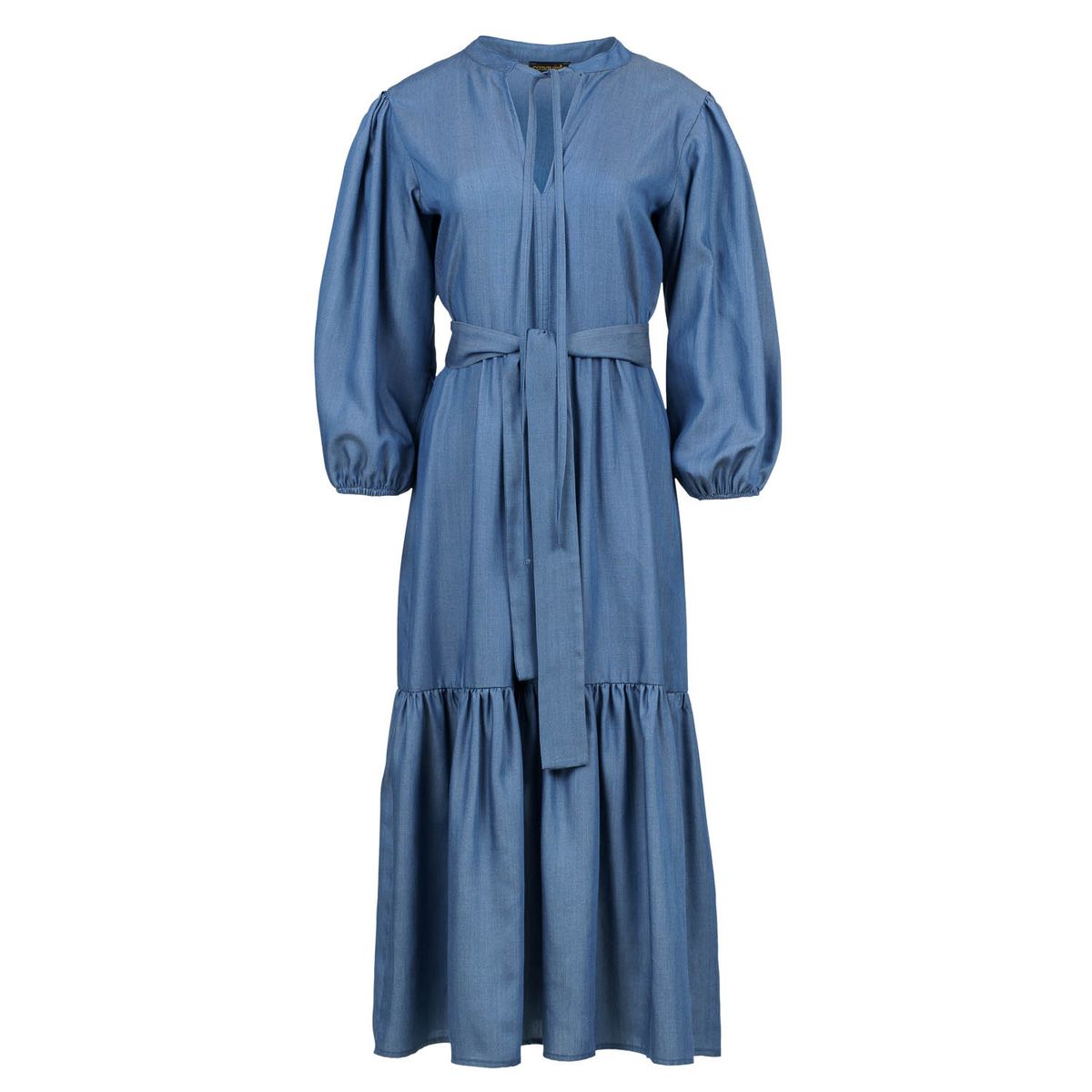 Denim Midikleid mit Bindegürtel