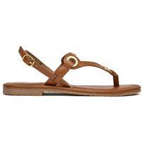 Zehenstegsandalen aus Leder mit Knöchelriemen