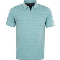 Gestreiftes Kurzarm Polo Shirt mit Reißverschluss