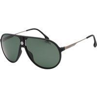 Matt-schwarze Pilotenbrille mit grünen Gläsern