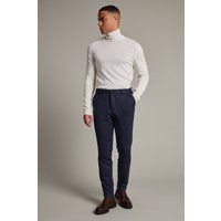 Marineblaue, gerade geschnittene Freizeithose