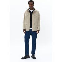 Beige Steppjacke mit aufgesetzten Taschen