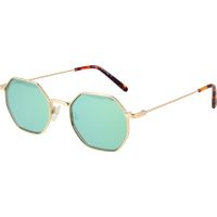 Achteckige Sonnenbrille mit grünen Gläsern