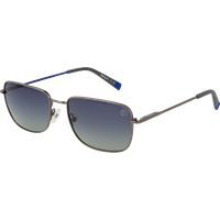 Gunmetal Rechteckige Vollrand Sonnenbrille