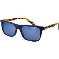 Rechteckige Sonnenbrille mit blauem Rahmen