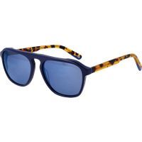 Blaue Pilotenbrille mit Schildpatt-Detail