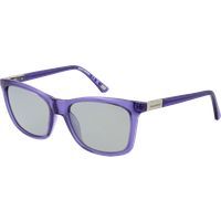 Rechteckige polarisierte Sonnenbrille mit lila Rahmen