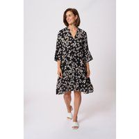 Kleid A-shape black white