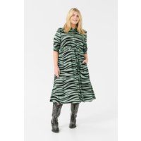 Midi-Hemdkleid mit Zebra-Print