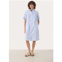Gestreiftes Baumwoll Hemdblusenkleid