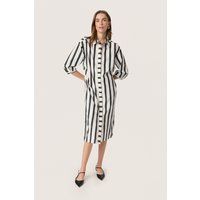 Kleid Gerade Passform black white
