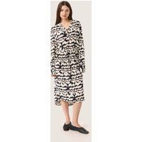 Entspanntes Midikleid mit Schwarz-Weiß-Muster