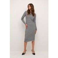Gestreiftes Langarm-Midikleid