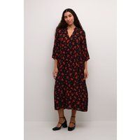 Kleid A-shape black red