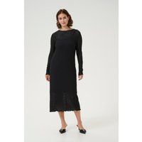 Strick-Midikleid mit langen Ärmeln
