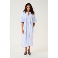 Gestreiftes, locker sitzendes Midikleid