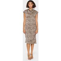 Figurbetontes Midikleid mit Leopardenmuster