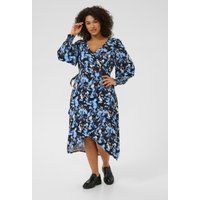 Midikleid mit Blumenmuster und Wickeldesign