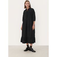 Texturiertes Midikleid mit Rüschendetail