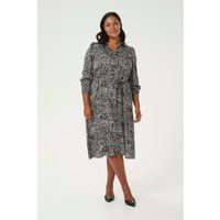 Hemdkleid mit Druck und Bindegürtel