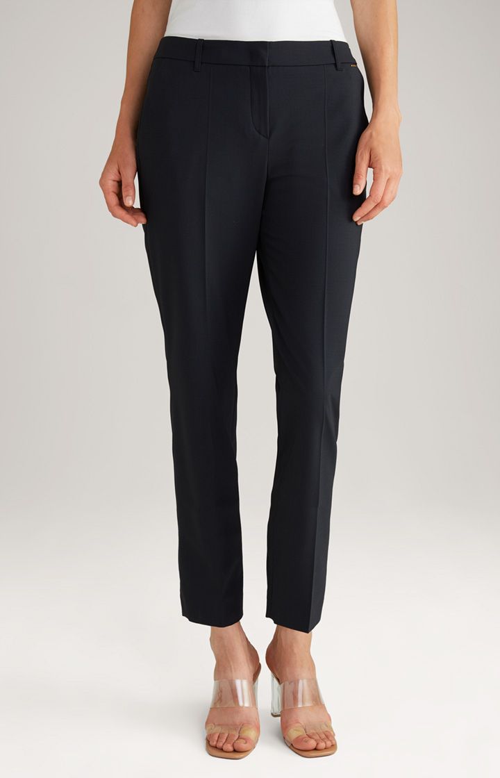 Joop! Dunkelblaue Chino Hose aus Wollmischung mit Bügelfalten, Unisex