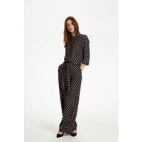 Bedruckter Viskosemischungs-Jumpsuit, weites Bein