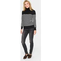 Rollkragen Gerade Passform black white
