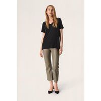 Oversize T-Shirt mit V-Ausschnitt und lockerer Passform