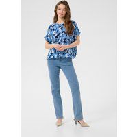 Kurzarm-Bluse Relaxed fit Blue Blurry Leafs blue