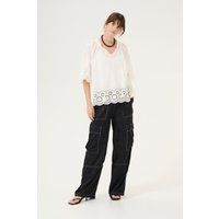Kurzarm-Bluse Relaxed fit Spring Gardenia white