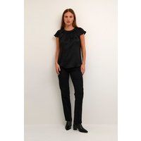 Satin Kurzarm Bluse Top