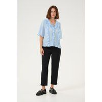 Kurzarm-Bluse Regular fit Soft Chambray light blue