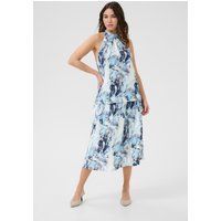 Ärmellose Bluse A-shape Blue Organic Print blue