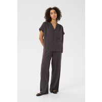 Kurzarm-Bluse Loose fit Black Oyster