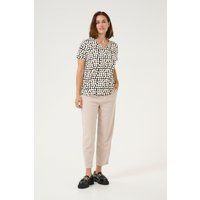Kurzarm-Bluse Regular fit Black_Sand Graphic Dot black
