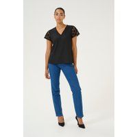 Kurzarm-Bluse Regular fit Black