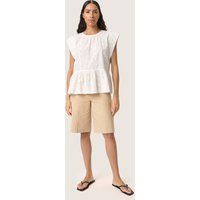 Kurzarm-Bluse Lockere Passform Broken White offwhite