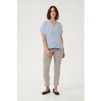 Kurzarm-Bluse Regular fit Blue/Moonstruck Print blue white