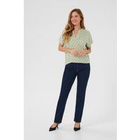 Kurzarm-Bluse Regular fit Oli Green / Chalk Print green
