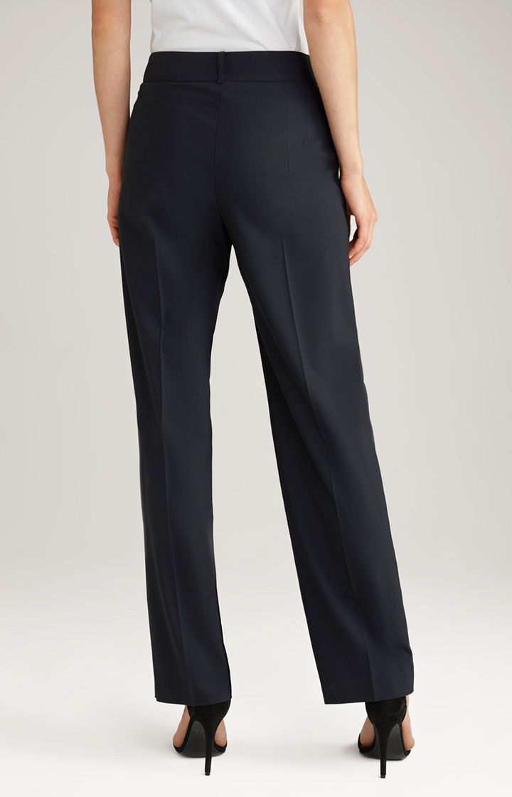 Joop! Marlenehose mit weitem Bein aus dunkelblauem Woll-Stretch