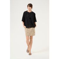 Kurzarm-Bluse Relaxed fit Blac
