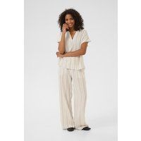 Kurzarm-Bluse Loose fit Chalk / Chinchilla Stripe white