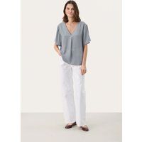 Kurzarm-Bluse Lockere Passform Tradewinds pale blue