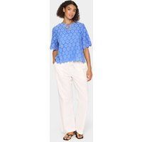 Kurzarm-Bluse Lockere Passform Provence blue