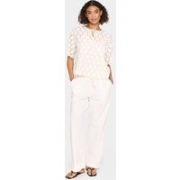 Kurzarm-Bluse Lockere Passform Sea Salt white