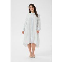 Gestreiftes, locker geschnittenes Midi-Hemdkleid