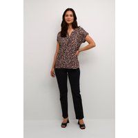 T-shirt Regular fit Black/brown Leo Print leopard