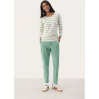 T-shirt Gerade Passform Cameo Green and White Stripe light green