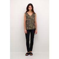 Ärmellose Bluse Regular fit Chinchilla/Black Animal Print